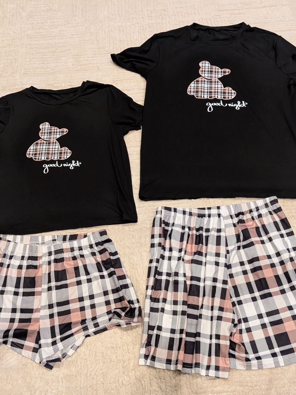 His And Hers Plaid 'Good Night' Pajama Set New